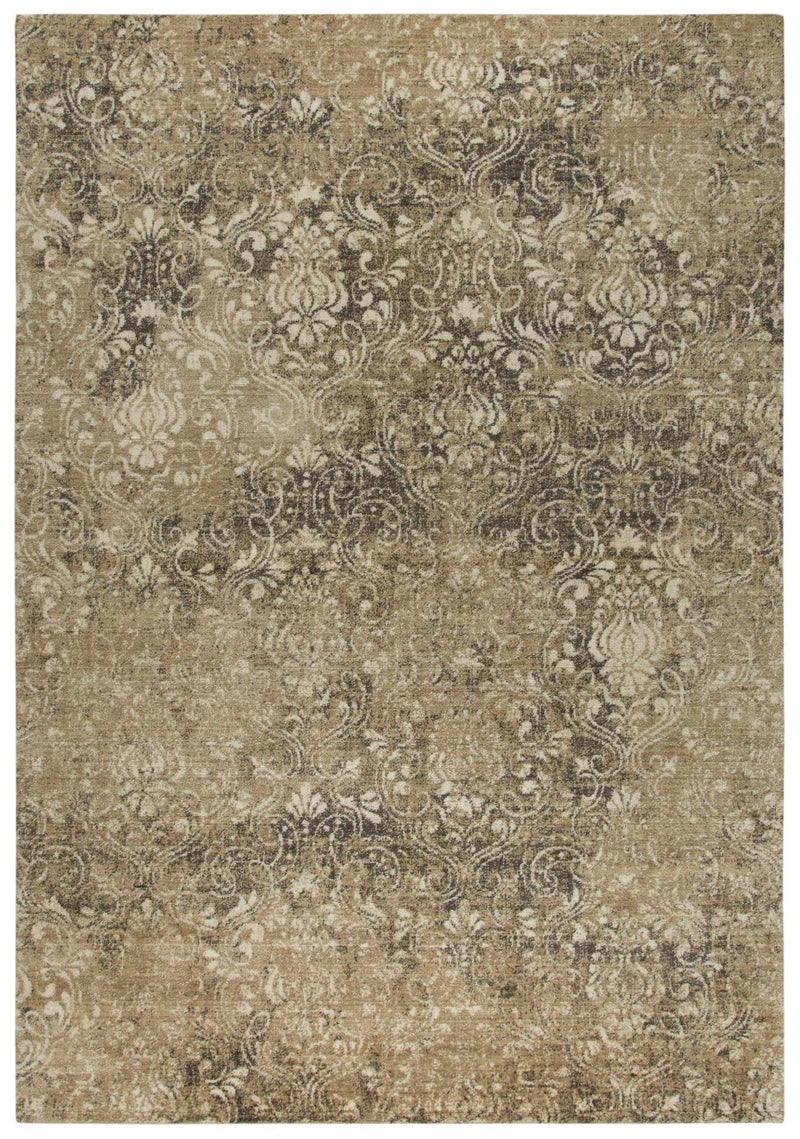 Arla Damask Brown Large Area Rugs For Living Room Area Rugs LOOMLAN By LOOMLAN