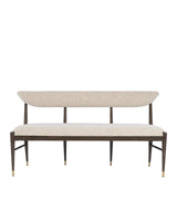 Arlan Wood and Brass Brown Bench Dining Benches LOOMLAN By Currey & Co