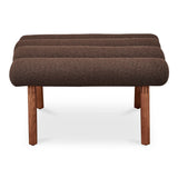 Arlo Polyester Upholstered Stool with Wood Leg Poufs and Stools LOOMLAN By Moe's Home