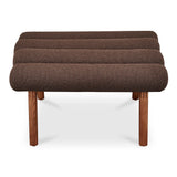 Arlo Polyester Upholstered Stool with Wood Leg Poufs and Stools LOOMLAN By Moe's Home