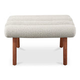 Arlo Polyester Upholstered Stool with Wood Leg Poufs and Stools LOOMLAN By Moe's Home