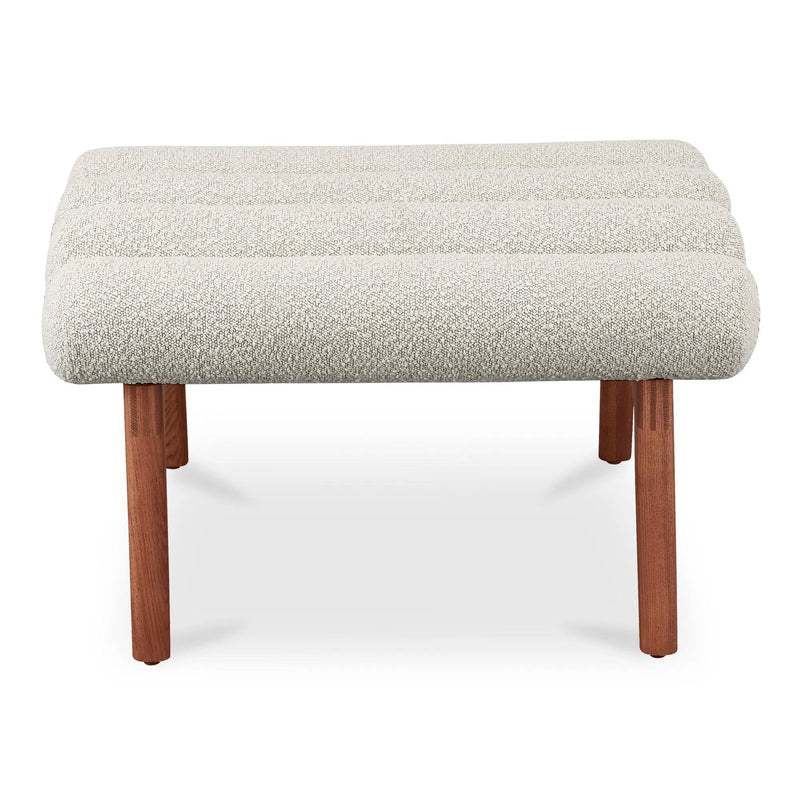 Arlo Polyester Upholstered Stool with Wood Leg Poufs and Stools LOOMLAN By Moe's Home