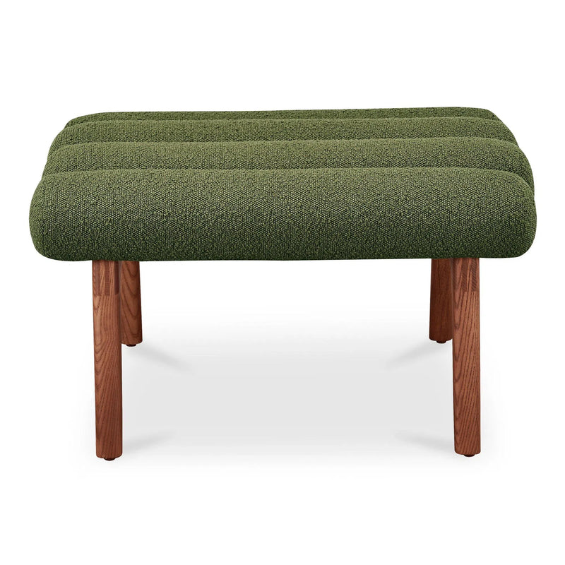 Arlo Polyester Upholstered Stool with Wood Leg Poufs and Stools LOOMLAN By Moe's Home