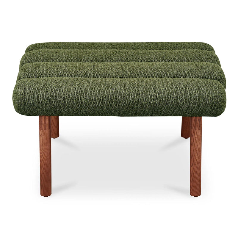 Arlo Polyester Upholstered Stool with Wood Leg Poufs and Stools LOOMLAN By Moe's Home