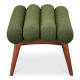 Arlo Polyester Upholstered Stool with Wood Leg Poufs and Stools LOOMLAN By Moe's Home