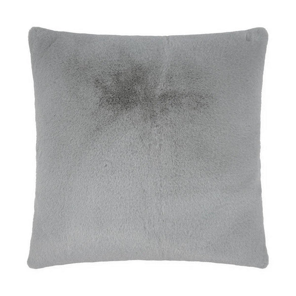 Arlo Silver Faux Fur Solid Grey Large Throw Pillow With Insert Throw Pillows LOOMLAN By D.V. Kap