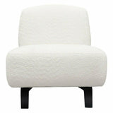 Armless Curved Back White Boucle Sherpa Slipper Chair Accent Chairs LOOMLAN By Diamond Sofa