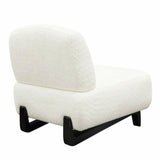 Armless Curved Back White Boucle Sherpa Slipper Chair Accent Chairs LOOMLAN By Diamond Sofa