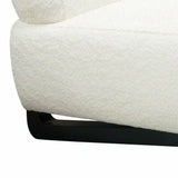 Armless Curved Back White Boucle Sherpa Slipper Chair Accent Chairs LOOMLAN By Diamond Sofa