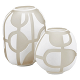 Art Decortif White Vase Set of 2 Vases & Jars LOOMLAN By Currey & Co