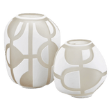 Art Decortif White Vase Set of 2 Vases & Jars LOOMLAN By Currey & Co