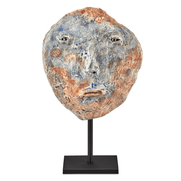 Artisan Medium Face Disc Statues & Sculptures LOOMLAN By Currey & Co