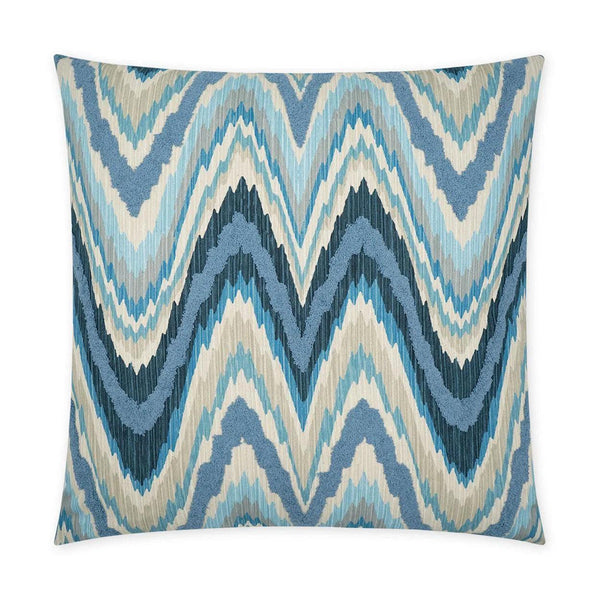 Artisanship Blue Abstract Blue Mist Large Throw Pillow With Insert Throw Pillows LOOMLAN By D.V. Kap