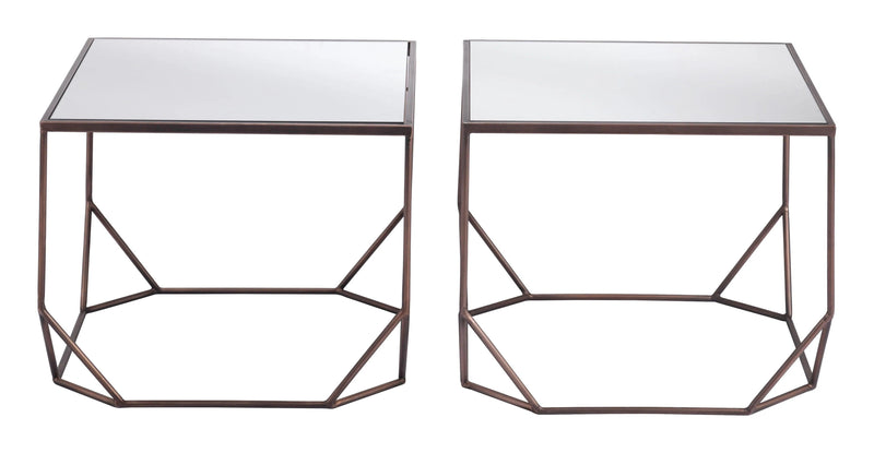 Arzon Coffee Table Set (2-Piece) Bronze Coffee Tables LOOMLAN By Zuo Modern