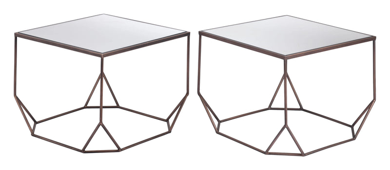 Arzon Coffee Table Set (2-Piece) Bronze Coffee Tables LOOMLAN By Zuo Modern