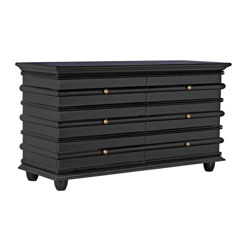 Ascona Wood Black Chest Chests LOOMLAN By Noir