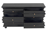 Ascona Wood Black Chest Chests LOOMLAN By Noir