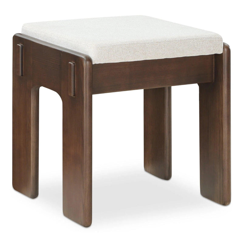 Ashby Polyester Upholstered Wood Frame Stool Poufs and Stools LOOMLAN By Moe's Home