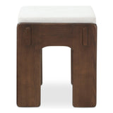 Ashby Polyester Upholstered Wood Frame Stool Poufs and Stools LOOMLAN By Moe's Home