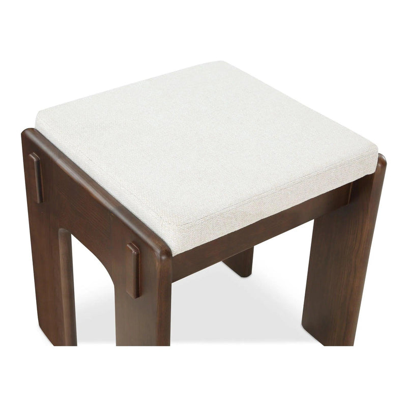 Ashby Polyester Upholstered Wood Frame Stool Poufs and Stools LOOMLAN By Moe's Home