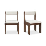 Ashby Wood Brown Armless Dining Chair (Set of 2) Dining Chairs LOOMLAN By Moe's Home