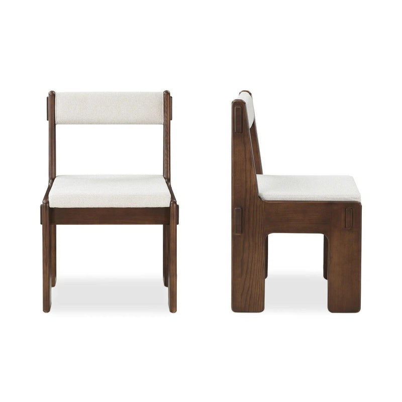 Ashby Wood Brown Armless Dining Chair (Set of 2) Dining Chairs LOOMLAN By Moe's Home