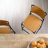 Asher Cashew Leather Upholstered Bar Stool Bar Stools LOOMLAN By Jamie Young