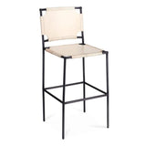 Asher Leather Upholstered Bar Stool Bar Stools LOOMLAN By Jamie Young