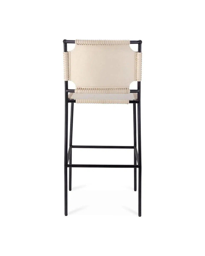 Asher Leather Upholstered Bar Stool Bar Stools LOOMLAN By Jamie Young