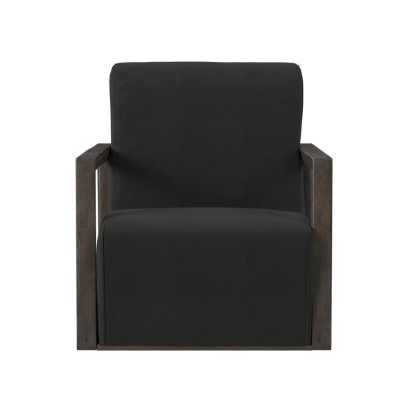 Asher Wood Black Accent Arm Chair Club Chairs LOOMLAN By Bassett Mirror