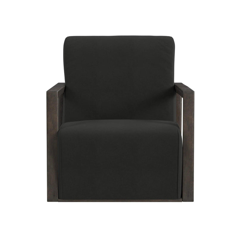 Asher Wood Black Accent Arm Chair Club Chairs LOOMLAN By Bassett Mirror