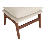 Asta Polyester Upholstered Ottoman with Wood Leg Ottomans LOOMLAN By Moe's Home