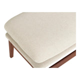 Asta Polyester Upholstered Ottoman with Wood Leg Ottomans LOOMLAN By Moe's Home