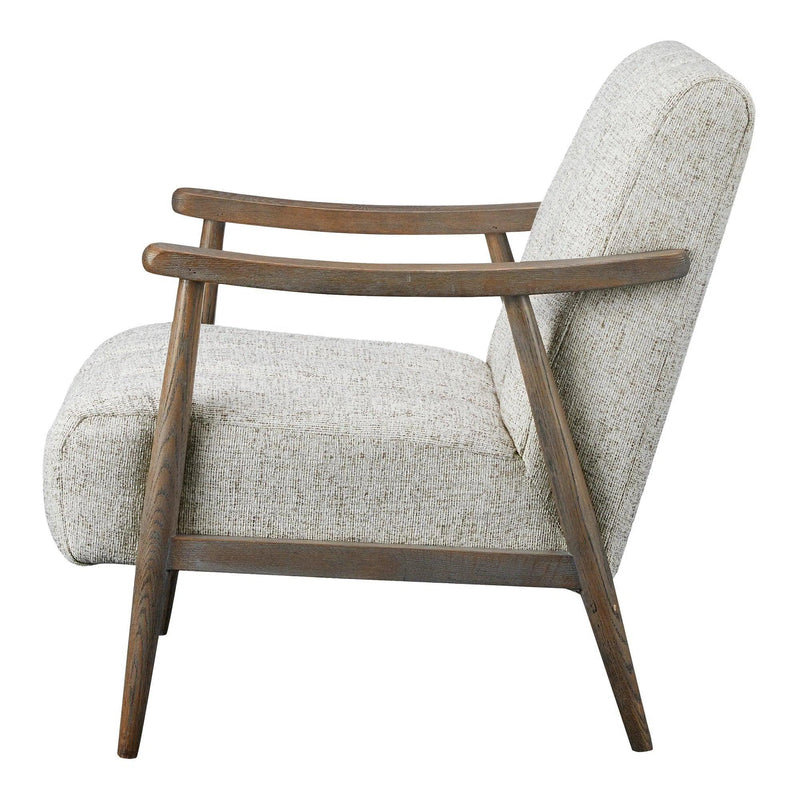 Aster Solid Oak Beige Arm Accent Chair Club Chairs LOOMLAN By Moe's Home