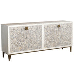 Astrid Mango Wood and Metal White Server Sideboards LOOMLAN By Bassett Mirror