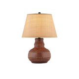 Atamo Ceramic and Metal Brown Table Lamp Table Lamps LOOMLAN By Currey & Co