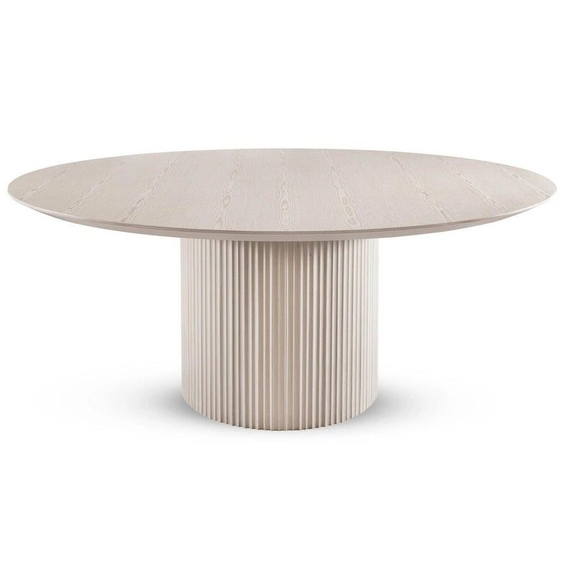 Atenas Wooden Round Dining Table Dining Tables LOOMLAN By Urbia