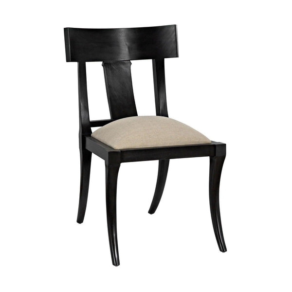 Athena Wood Black Armless Side Chair Club Chairs LOOMLAN By Noir