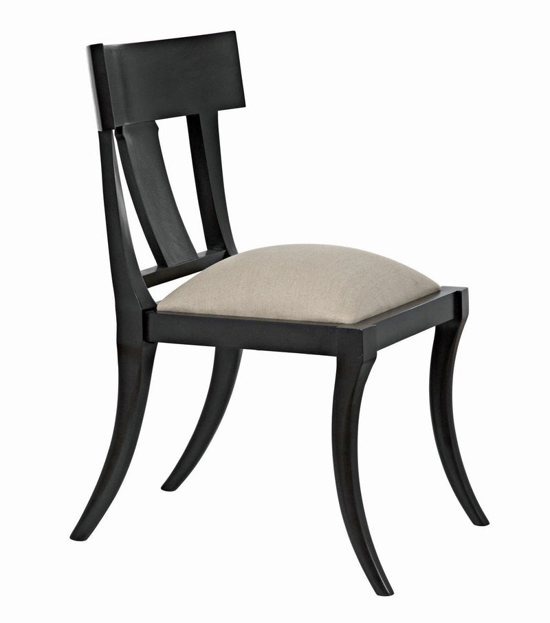 Athena Wood Black Armless Side Chair Club Chairs LOOMLAN By Noir