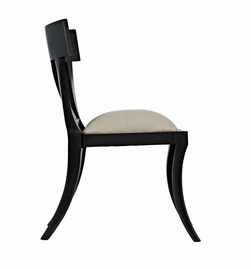 Athena Wood Black Armless Side Chair Club Chairs LOOMLAN By Noir