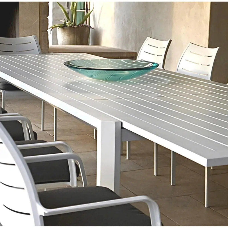 Athenes White Outdoor Dining Table Set Extendable Table For 12 Outdoor Dining Sets LOOMLAN By LOOMLAN