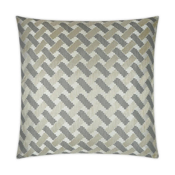 Atlantic Pewter Geometric Silver Grey Large Throw Pillow With Insert Throw Pillows LOOMLAN By D.V. Kap
