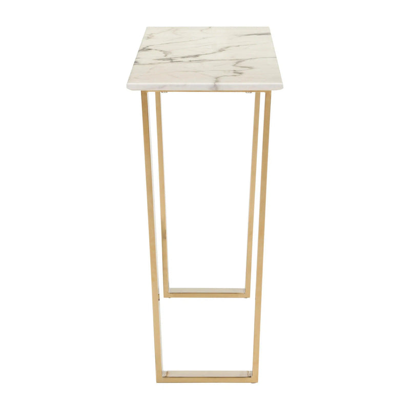 Atlas Console Table White & Gold Console Tables LOOMLAN By Zuo Modern