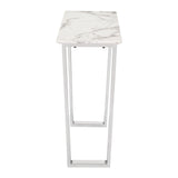 Atlas Console Table White & Silver Console Tables LOOMLAN By Zuo Modern