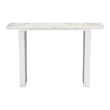 Atlas Console Table White & Silver Console Tables LOOMLAN By Zuo Modern