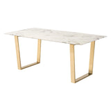 Atlas Dining Table White & Gold Dining Tables LOOMLAN By Zuo Modern