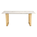 Atlas Dining Table White & Gold Dining Tables LOOMLAN By Zuo Modern