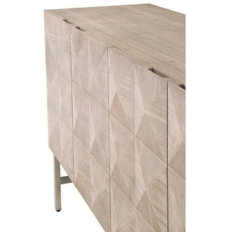 Atlas Media Sideboard Acacia Brushed Stainless Steel Sideboards LOOMLAN By Essentials For Living