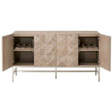 Atlas Media Sideboard Acacia Brushed Stainless Steel Sideboards LOOMLAN By Essentials For Living