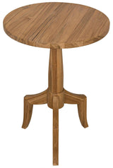 Atomic Natural Teak Wood Round Side Table Side Tables LOOMLAN By Noir